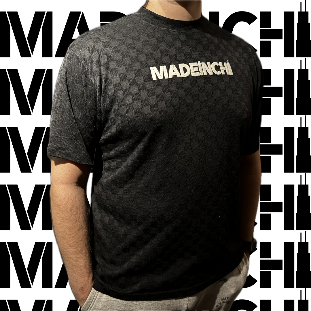 Thrifted Black Tee - White Puff Print